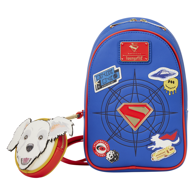 Loungefly Supergirl Krypto Sling Crossbody Bag with Coin Bag