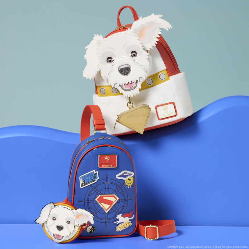 Loungefly Supergirl Krypto Sling Crossbody Bag with Coin Bag