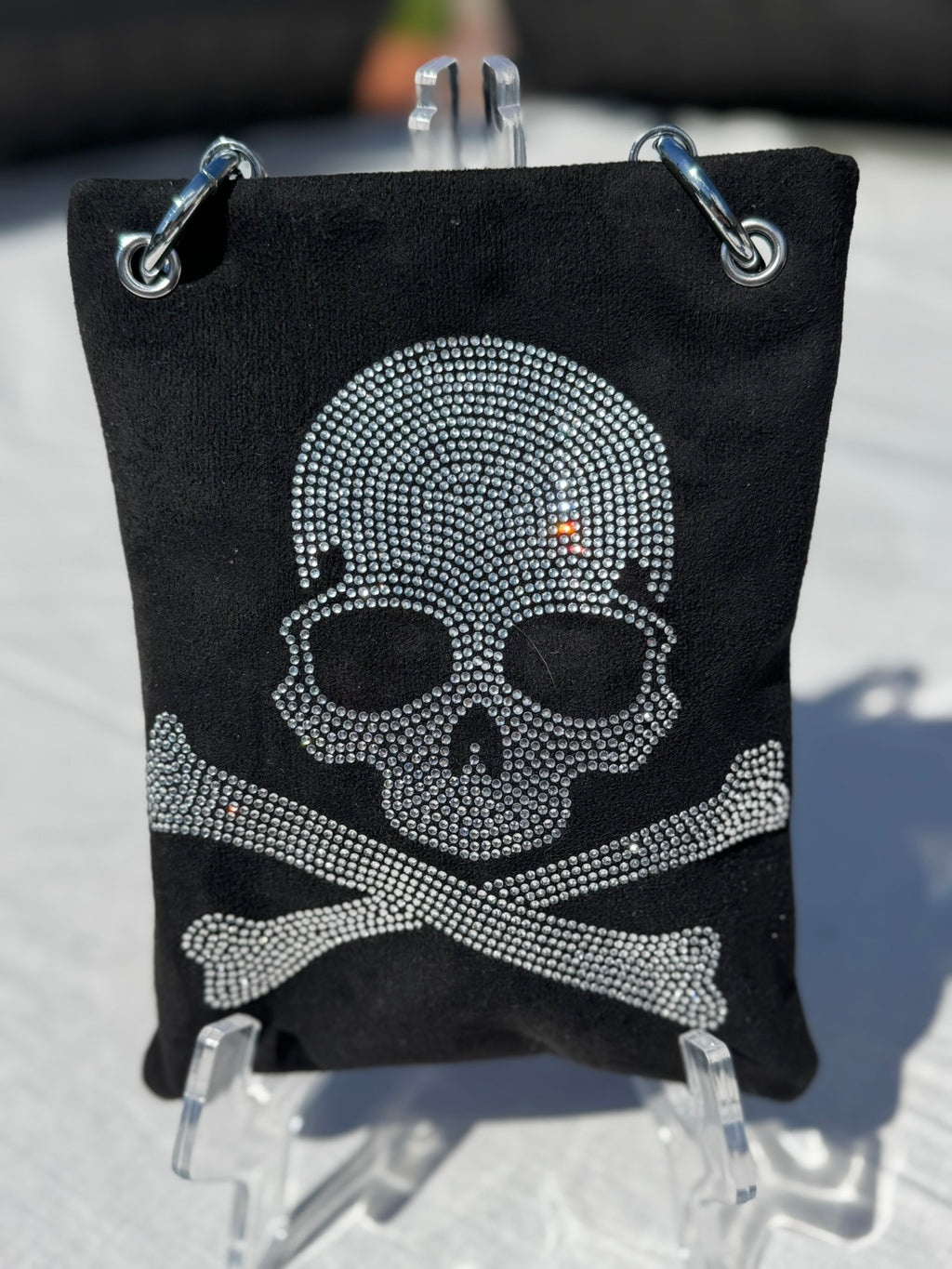 Rhinestone Large Skull Bag