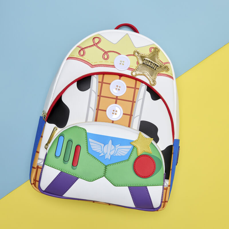 Loungefly Toy Story 5 Triple Pocket Jessie, Woody, & Buzz Mini Backpack