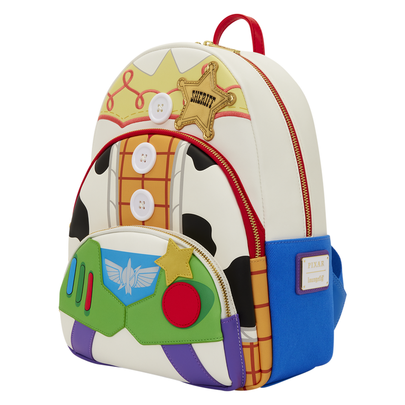 Loungefly Toy Story 5 Triple Pocket Jessie, Woody, & Buzz Mini Backpack