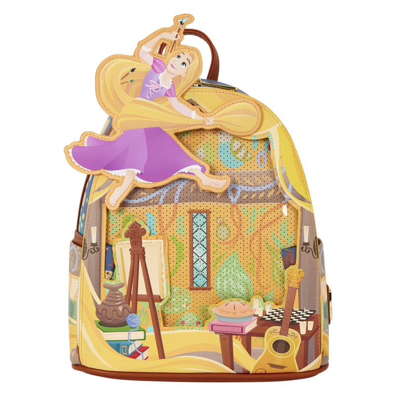 Loungefly Disney Tangled Rapunzel Glow In The Dark Pin Trader Mini Backpack