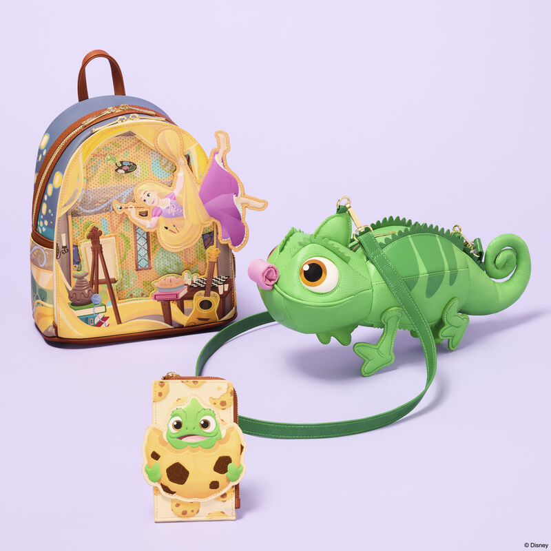 Loungefly Disney Tangled Rapunzel Glow In The Dark Pin Trader Mini Backpack