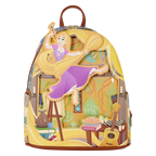 Loungefly Disney Tangled Rapunzel Glow In The Dark Pin Trader Mini Backpack