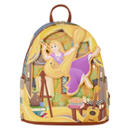 Loungefly Disney Tangled Rapunzel Glow In The Dark Pin Trader Mini Backpack