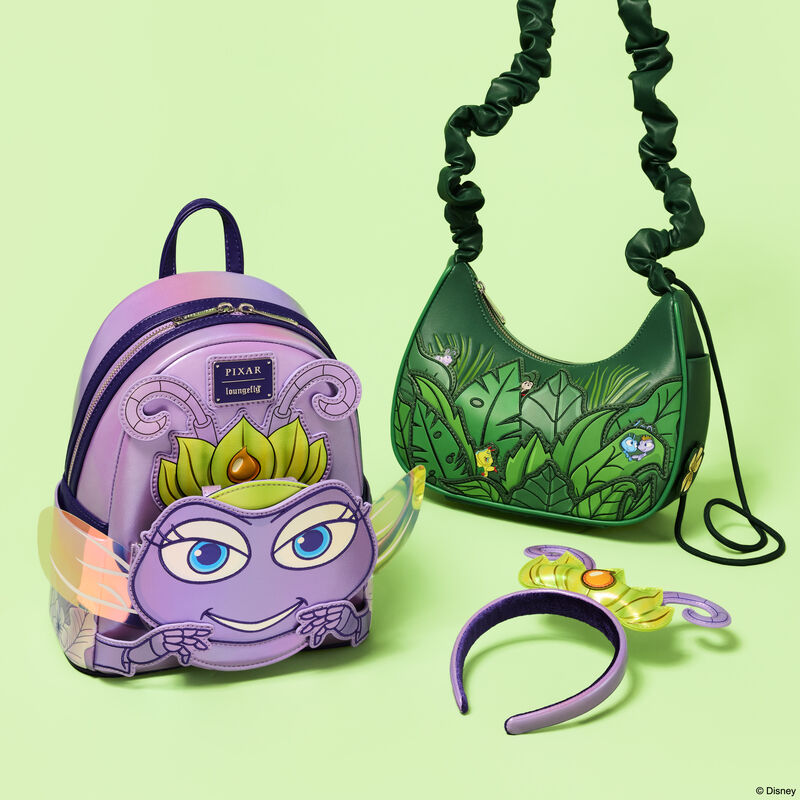 Loungefly Disney Pixar A Bug's Life Atta Cosplay Mini Backpack with Ear Headband