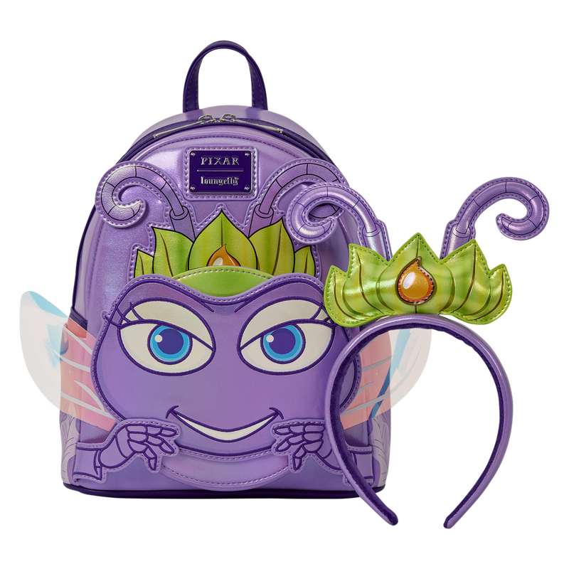 Loungefly Disney Pixar A Bug's Life Atta Cosplay Mini Backpack with Ear Headband