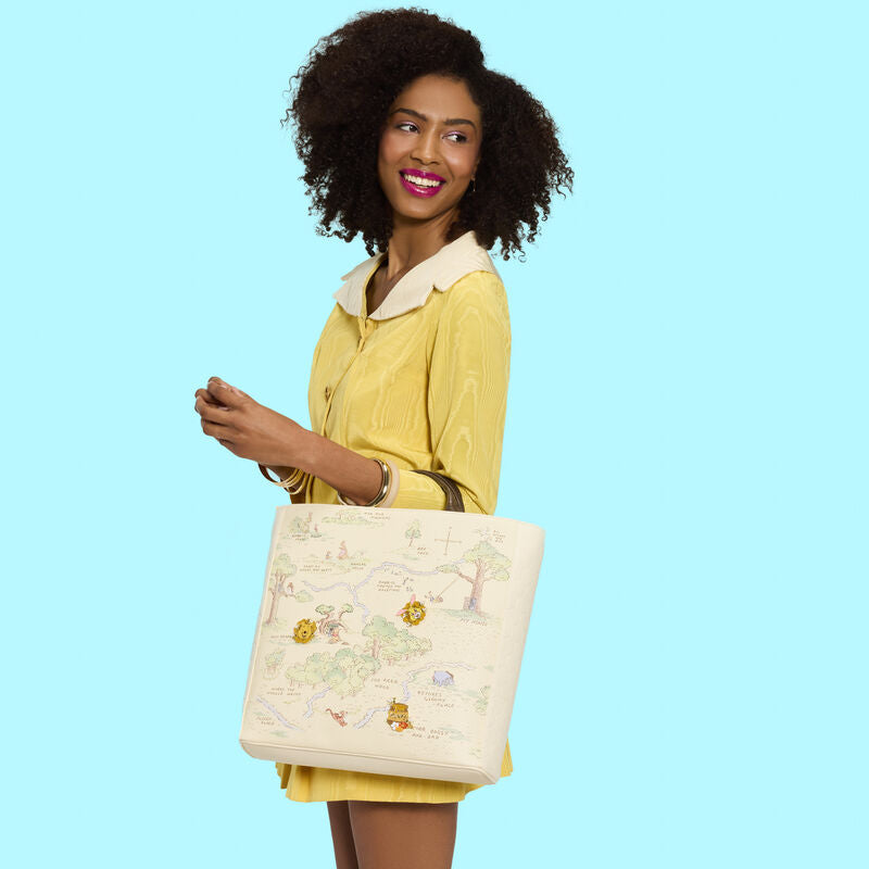 Loungefly Disney Winnie the Pooh Hundred Acre Wood Tote Pin Trader Crossbody Bag