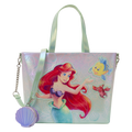 Loungefly The Little Mermaid Ariel, Flounder, & Sebastian Tote Crossbody Bag with Coin Bag