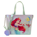 Loungefly The Little Mermaid Ariel, Flounder, & Sebastian Tote Crossbody Bag with Coin Bag