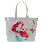 Loungefly The Little Mermaid Ariel, Flounder, & Sebastian Tote Crossbody Bag with Coin Bag