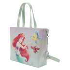 Loungefly The Little Mermaid Ariel, Flounder, & Sebastian Tote Crossbody Bag with Coin Bag