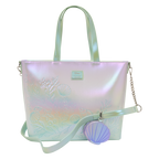 Loungefly The Little Mermaid Ariel, Flounder, & Sebastian Tote Crossbody Bag with Coin Bag