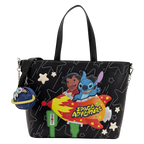 Loungefly Disney Lilo & Stitch Space Adventure Glow Tote Crossbody Bag with Coin Bag