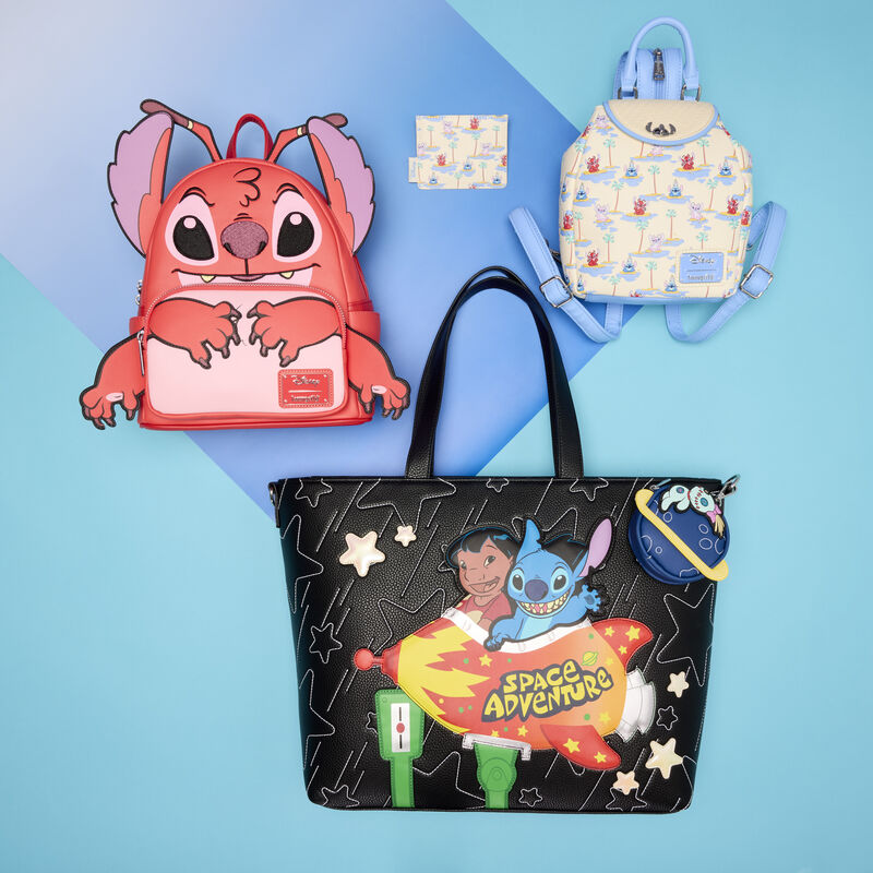 Loungefly Disney Lilo & Stitch Space Adventure Glow Tote Crossbody Bag with Coin Bag