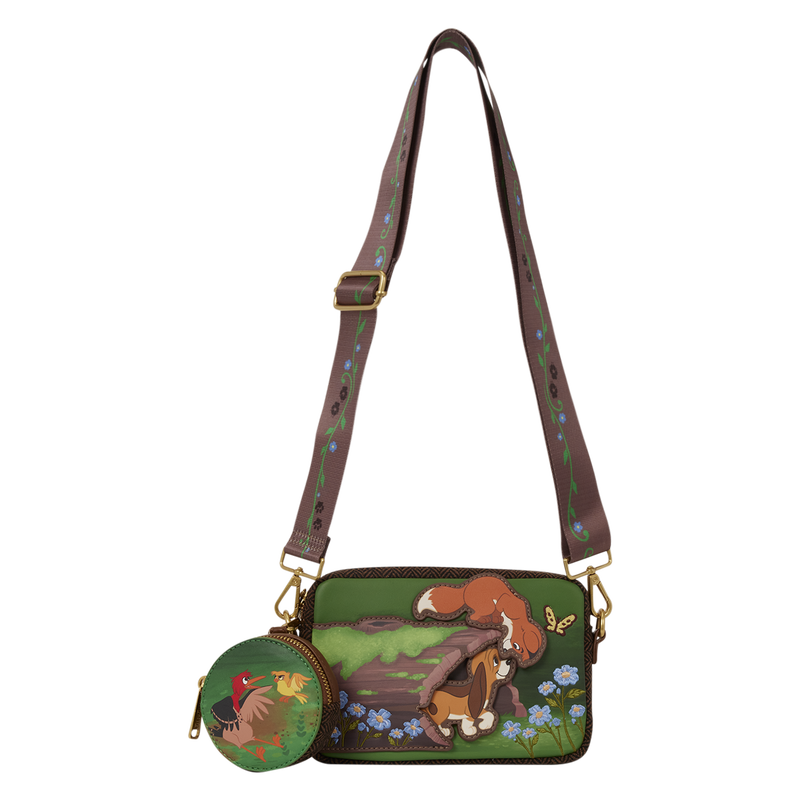 Loungefly Disney The Fox and the Hound Tod & Copper Sling Crossbody Bag with Coin Bag