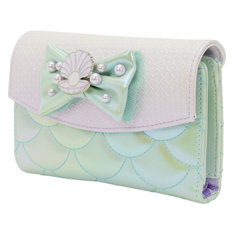 Loungefly The Little Mermaid Iridescent Pearl Flap Wallet