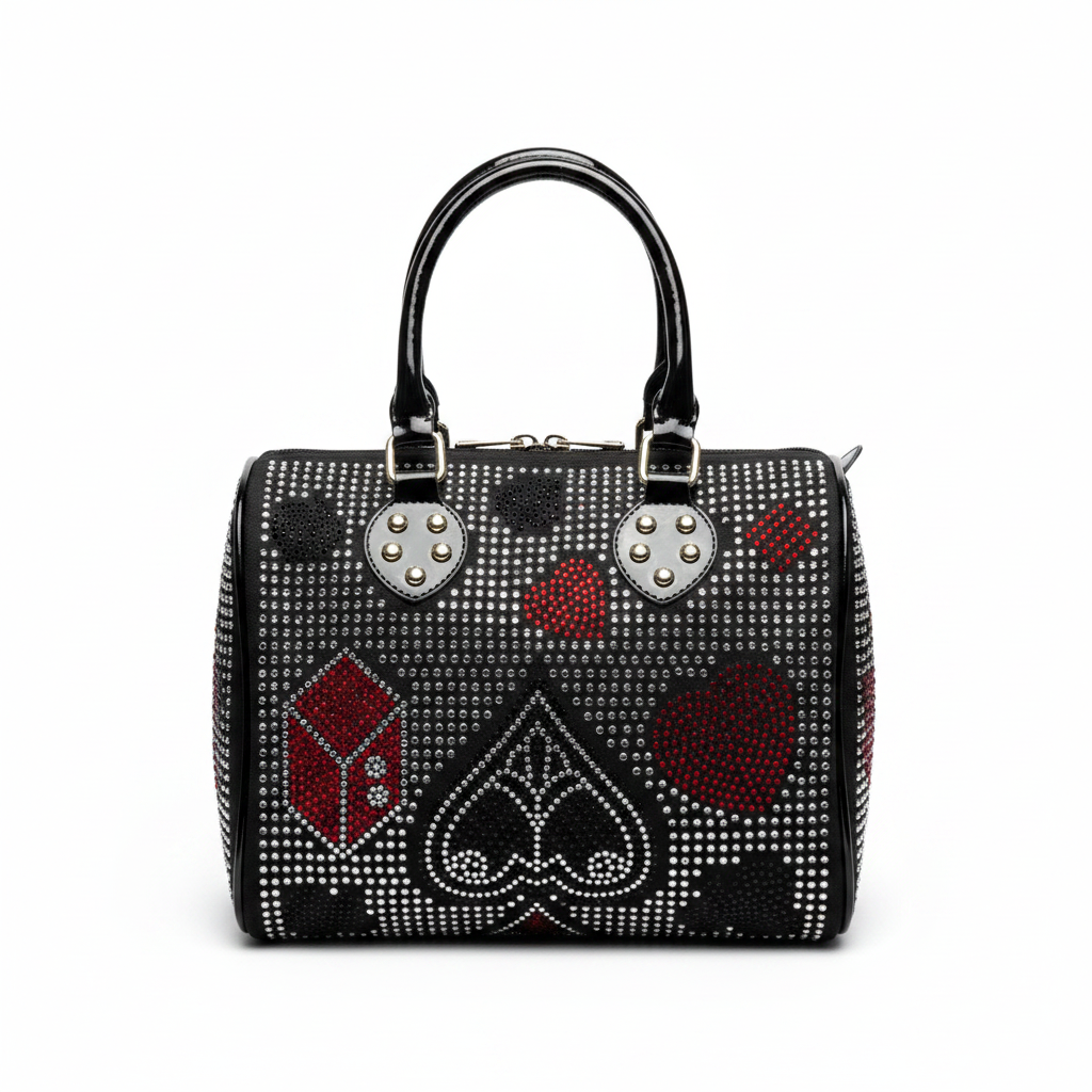 Black Rhinestone Bag - Front