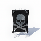 Rhinestone Large Skull Bag studio white background