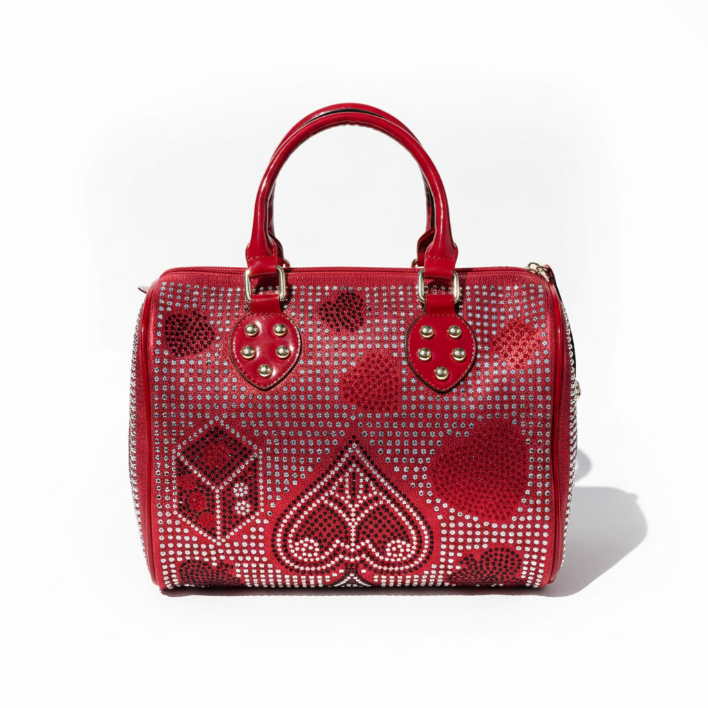 Red Rhinestone Bag - Front