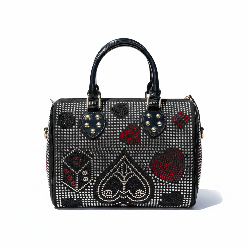 Rhinestone Handbag - White Background